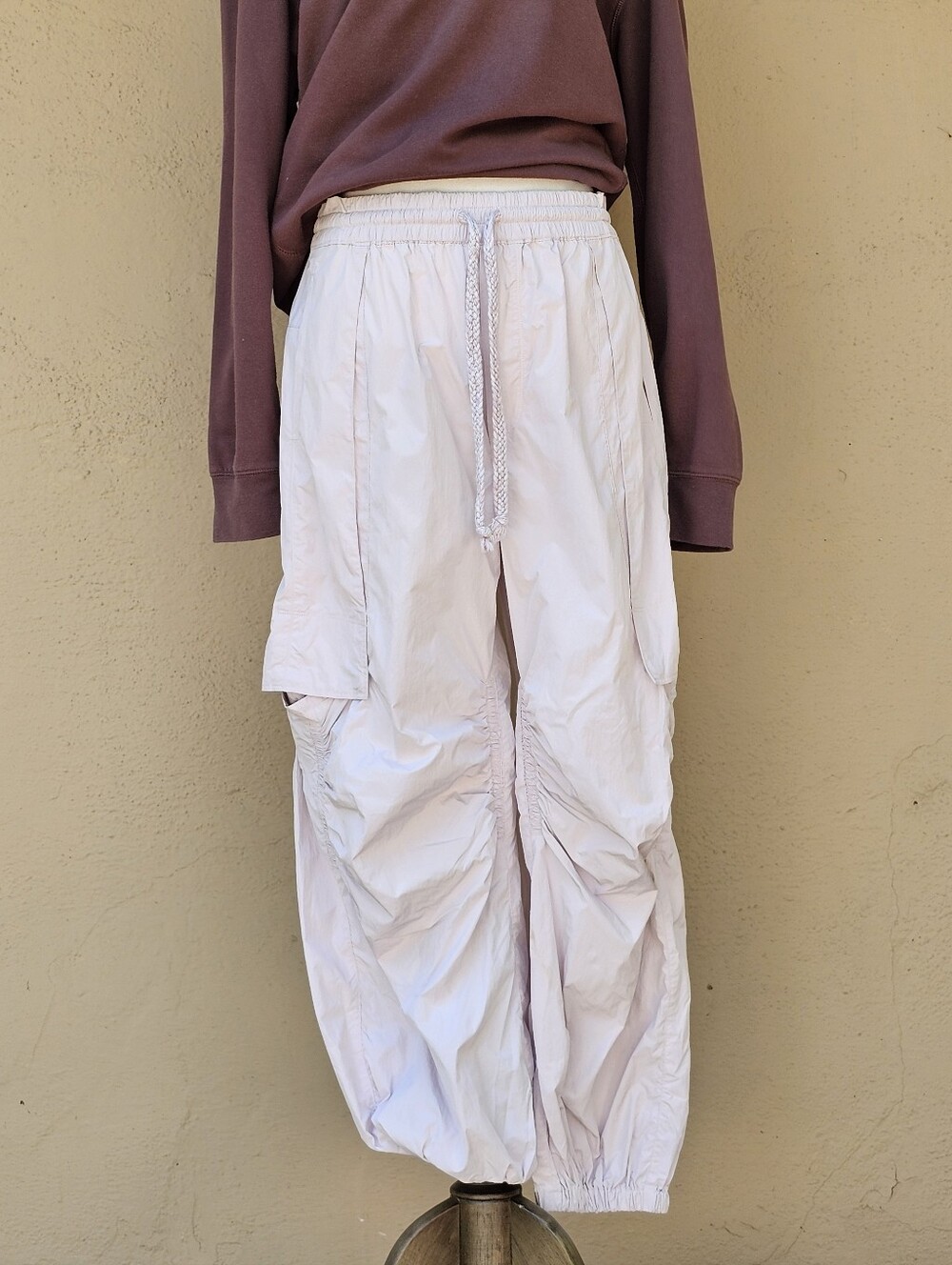 Free People Pink Nylon Jogger Pants Size Medium